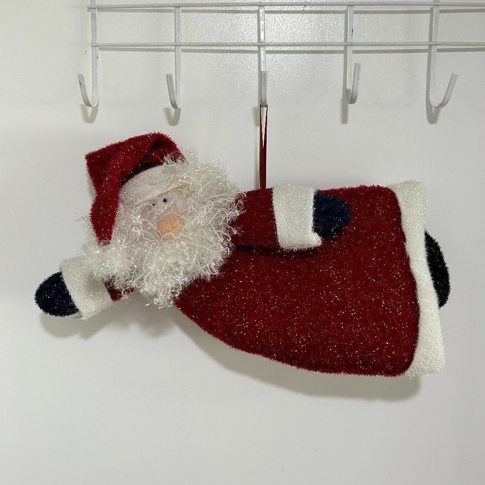 Plush santa wall/wreath hanging